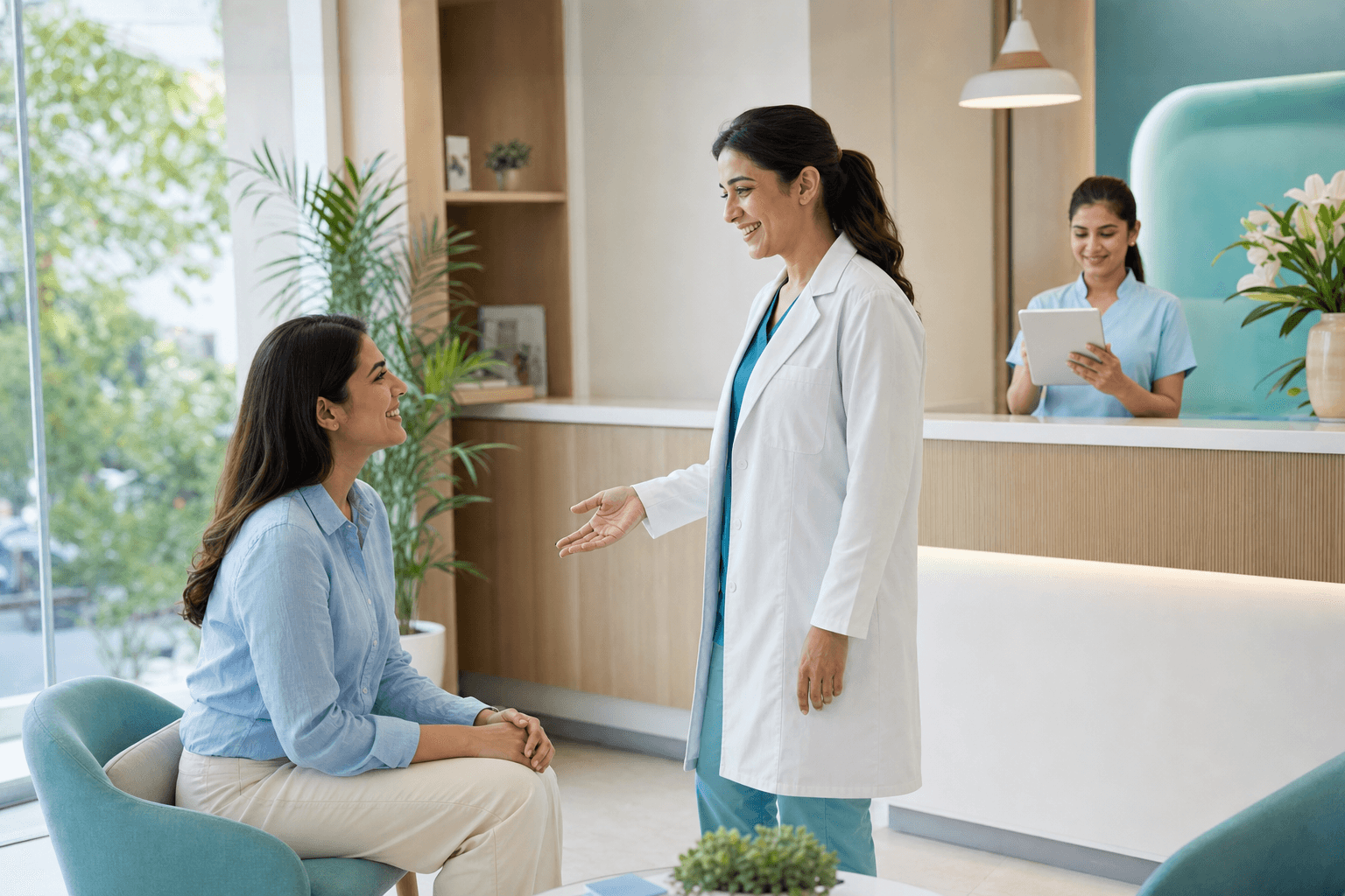 Patient arriving for a scheduled clinic appointment